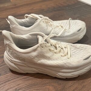 Hoka One One Women's All-White Athletic Running Shoes